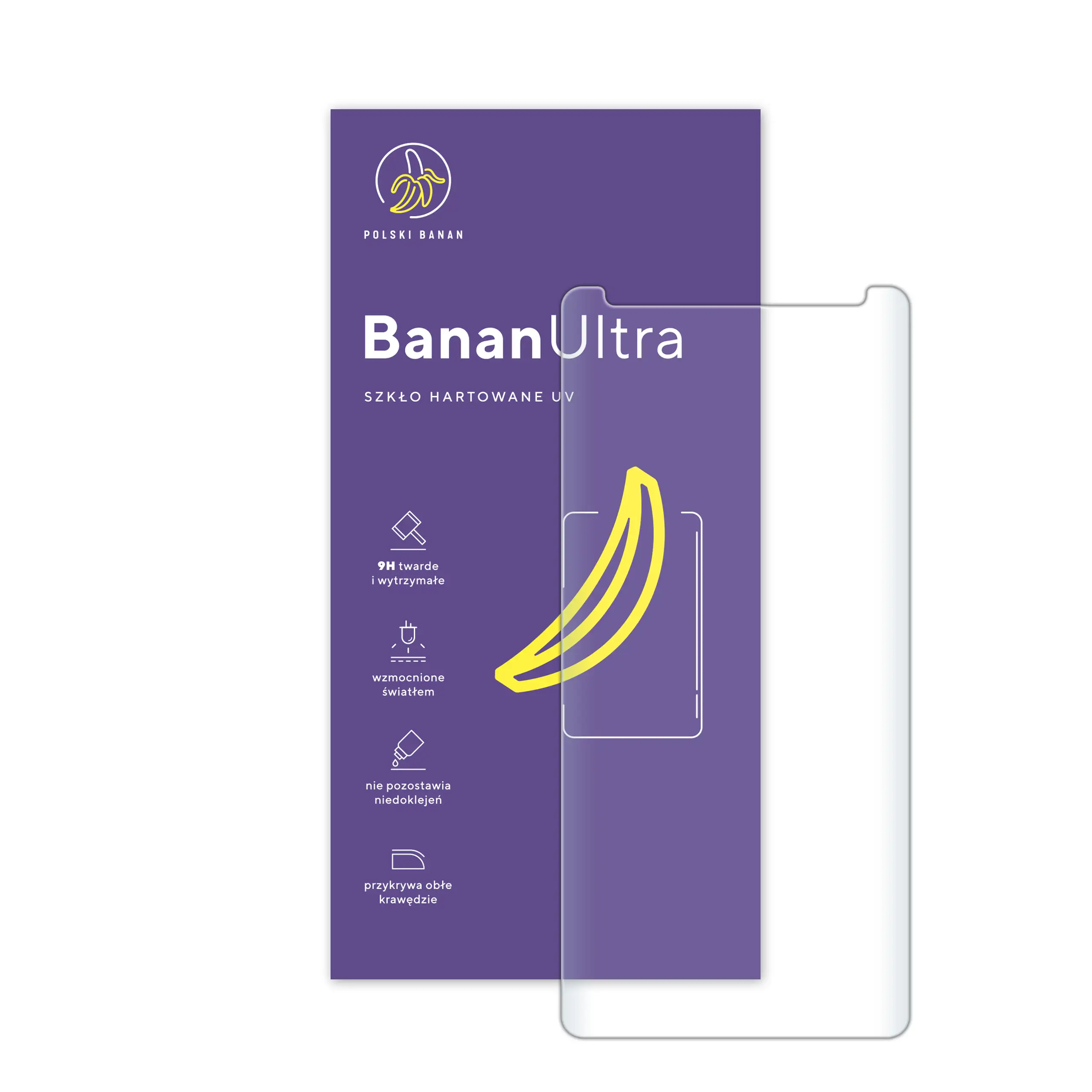 Zawartość zestawu szkła hartowanego UV Polski Banan BananUltra do telefonu Samsung Galaxy Note 9